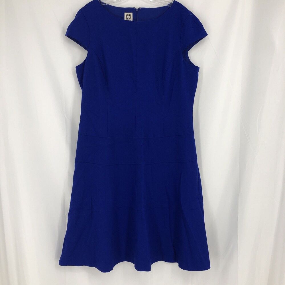 Calvin Klein Royal Blue Work Dress Size 16 Short Sleeve Sheath Dress